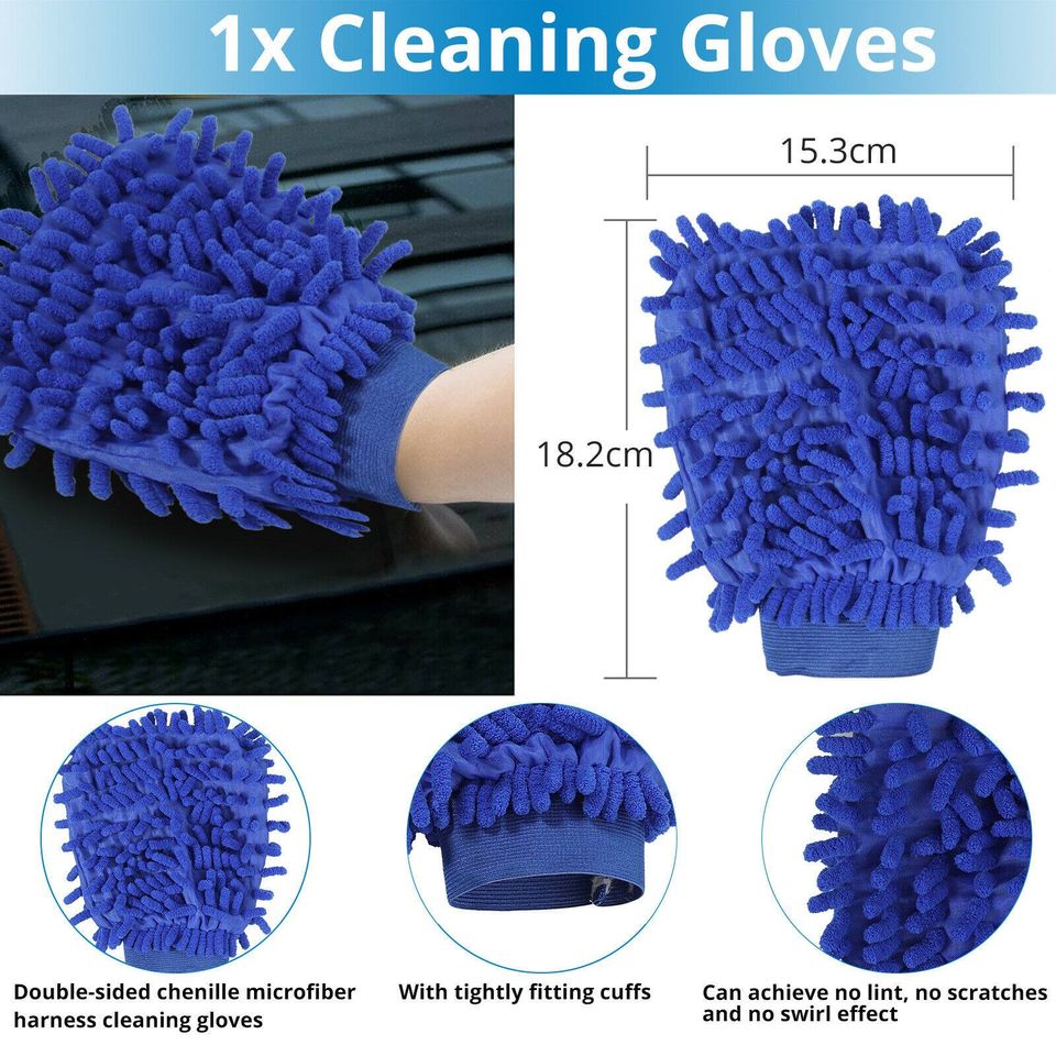 eSynic 11Pcs 17 in Car Wheel Brush Set Rim Tire Engine Wash Cleaning Kit Detailing Tool US