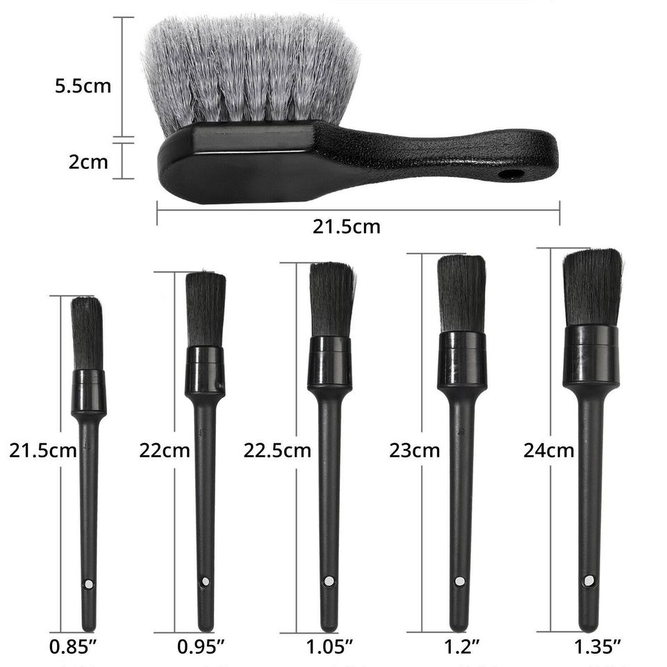 eSynic 11Pcs 17 in Car Wheel Brush Set Rim Tire Engine Wash Cleaning Kit Detailing Tool AU