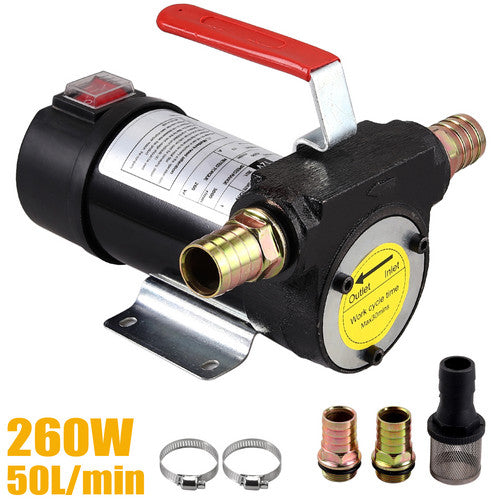 260W Electric Fuel Oil Transfer Pump Diesel Fluid Extractor Self-priming 50L/Min