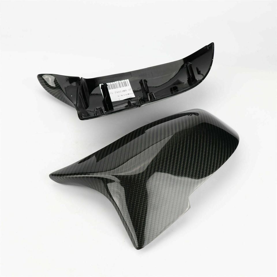 eSynic Carbon Fiber Black Rear Mirror Cover Caps for BMW F30 F31 320i 328i 330i 335i