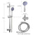 eSynic Adjustable Chrome Shower Slider Riser Rail Bar Set w/ Modern Head & Hose Holder