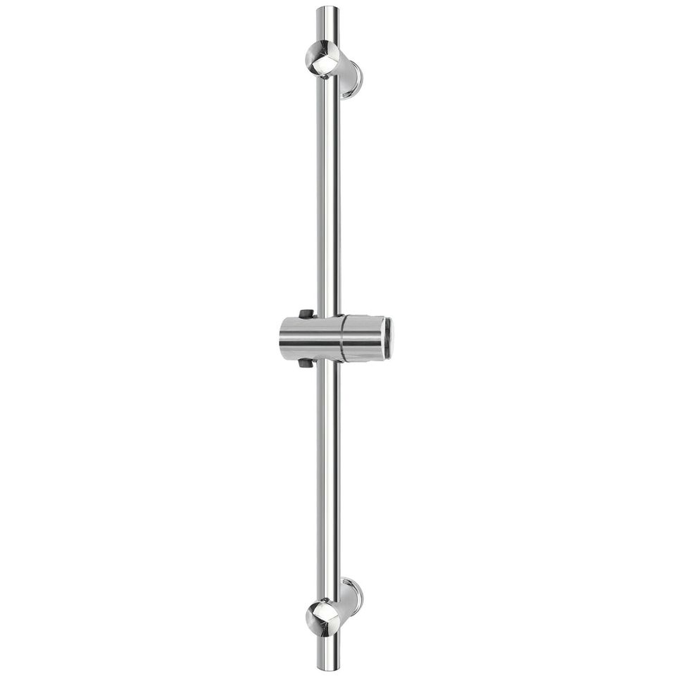 eSynic Adjustable Chrome Shower Slider Riser Rail Bar Set w/ Modern Head & Hose Holder