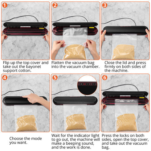 Vacuum Sealer Machine Food Preservation Storage Saver Automatic W/ 20 Seal Bags