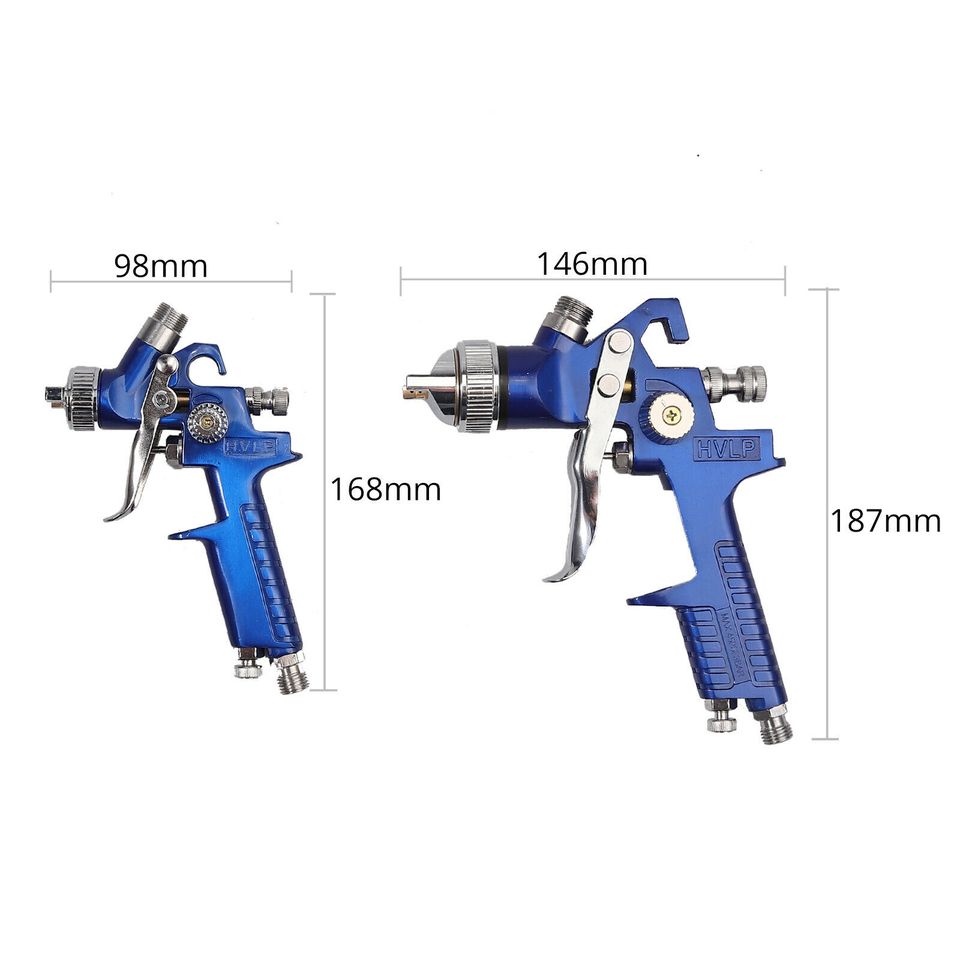 eSynic 1.4+0.8mm 2 HVLP Gravity Feed Spray Gun w/ Regulator Auto Air Paint Primer &Case