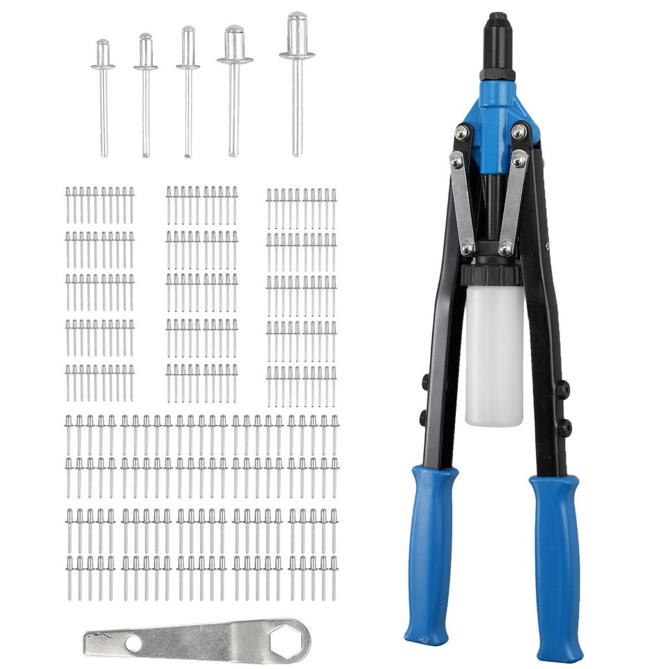 eSynic 18 inch Hand Riveter Rivet Nut Gun + 200 Pcs Rivets 3.2/ 4.0/ 4.8 /6.0 /6.4 mm DE