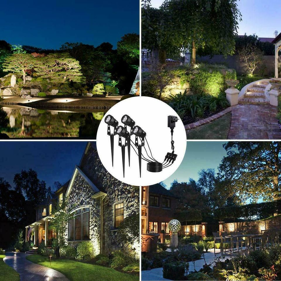 eSynic 6 Pcs 12V 3W LED Low Voltage Landscape Light Garden Outdoor Spotlight Waterproof