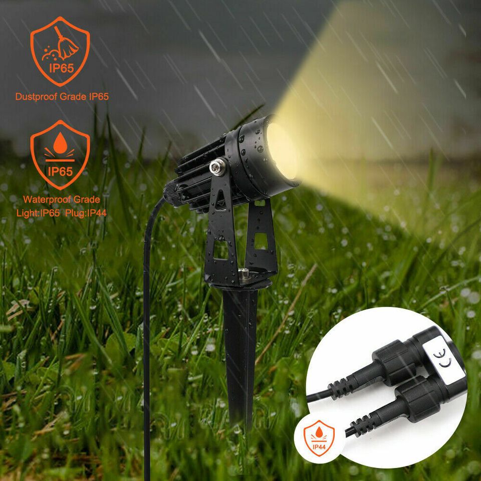 eSynic 6 Pcs 12V 3W LED Low Voltage Landscape Light Garden Outdoor Spotlight Waterproof