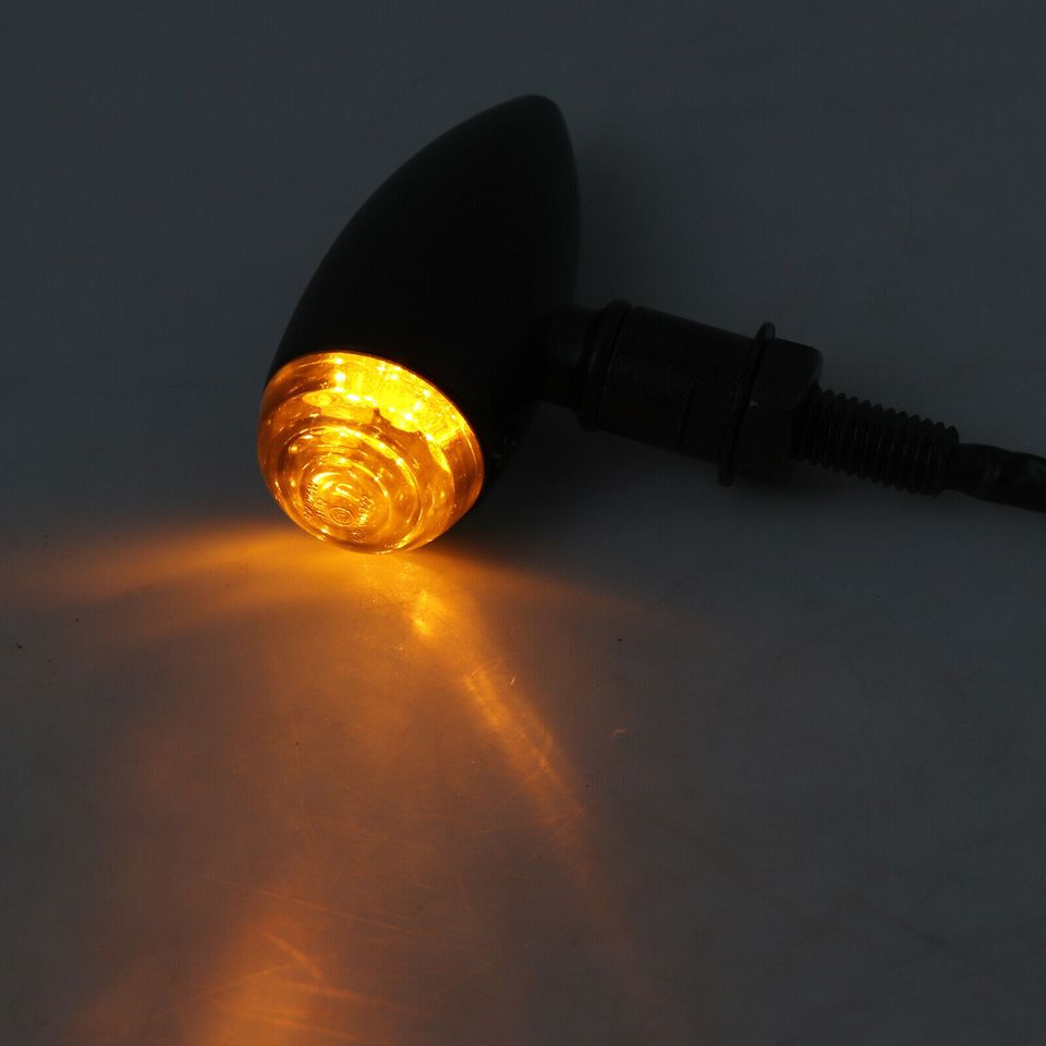 eSynic 4pcs 12V Motorcycle Turn Signals Bullet Blinker Indicator Light Amber Bulb Lamps