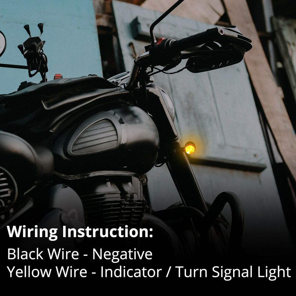 eSynic 4pcs 12V Motorcycle Turn Signals Bullet Blinker Indicator Light Amber Bulb Lamps