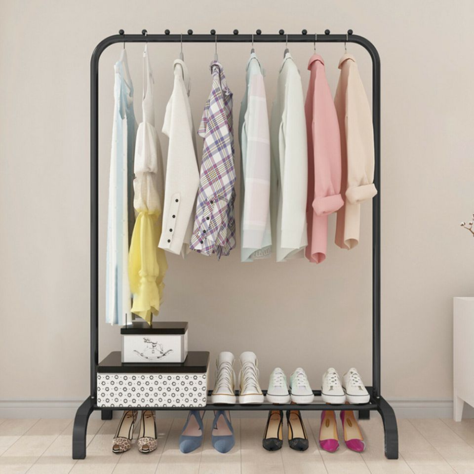 eSynic Heavy Duty Clothes Rail Rack Garment Hanging Display Stand Shoe Storage Shelf UK