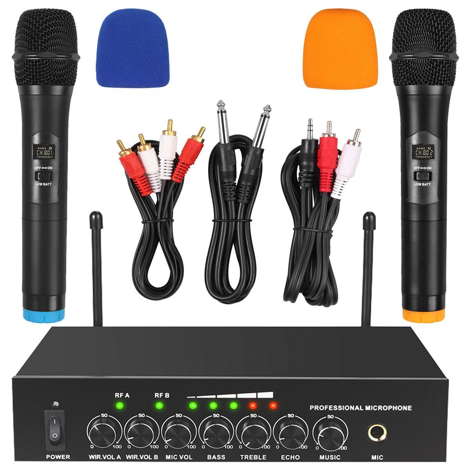 eSynic 2 Channel Dual UHF Handheld Wireless Microphone System