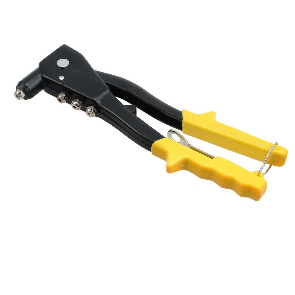 eSynic Heavy Duty Hand Riveter Set with 200pcs Rivets Hand Repair Tools Riveter Yellow