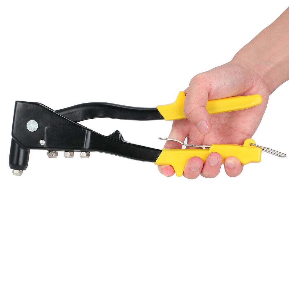 eSynic Heavy Duty Hand Riveter Set with 200pcs Rivets Hand Repair Tools Riveter Yellow