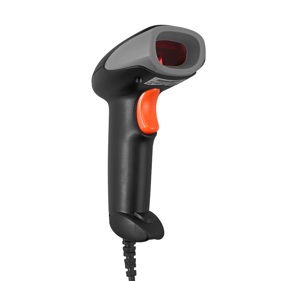 eSynic Warehouse USB Laser Gun Barcode Scanner Handheld Code UPC POS Reader with Stand
