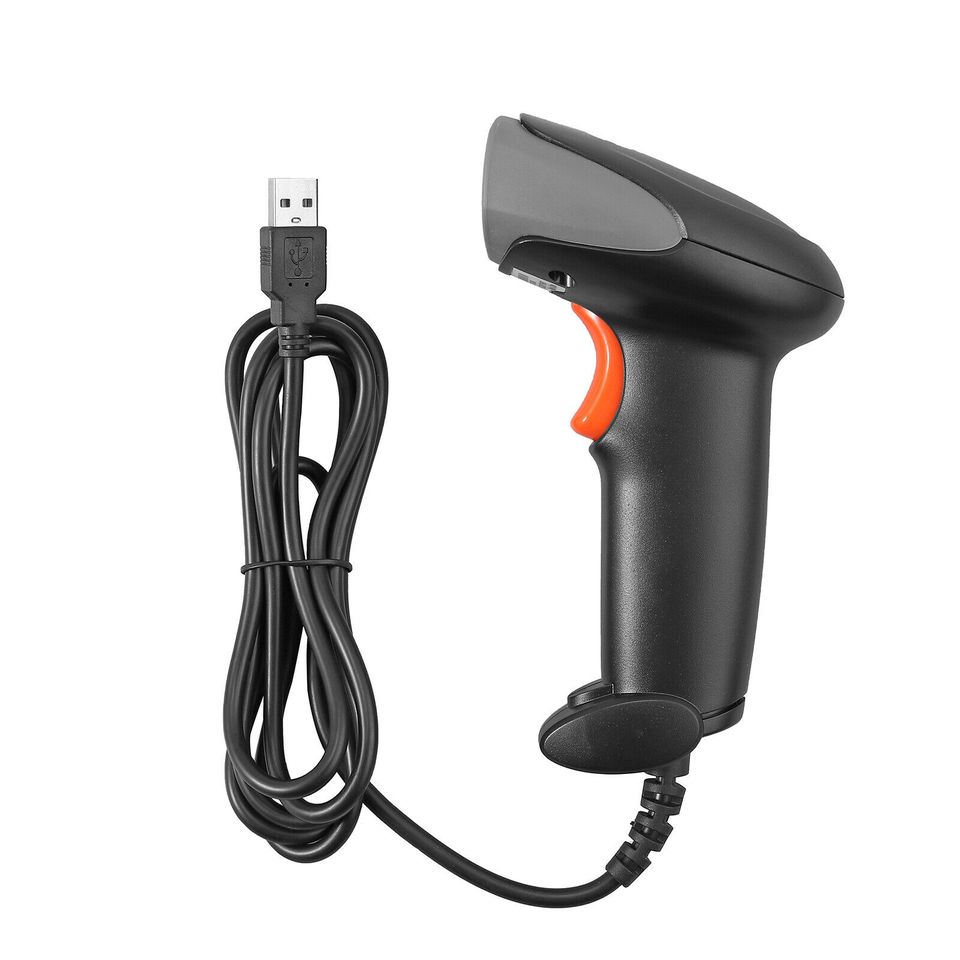 eSynic Warehouse USB Laser Gun Barcode Scanner Handheld Code UPC POS Reader with Stand