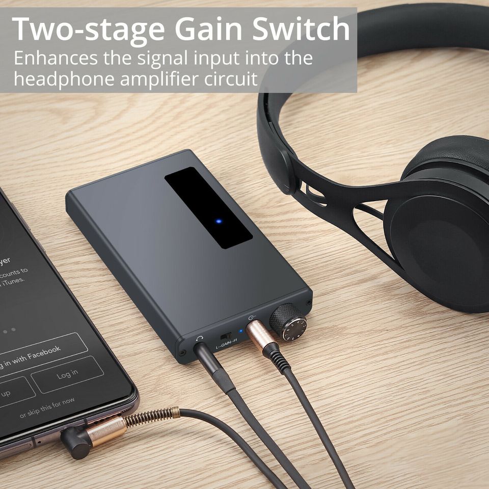 eSynic Bluetooth HIFI Headphone Amplifier 3.5mm Portable Earphone AMP 16-150Ω Impedance