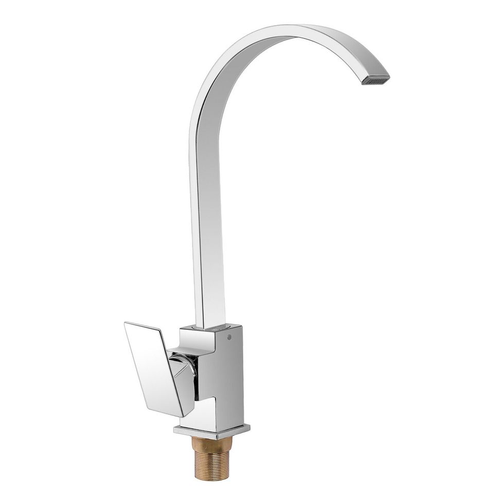 eSynic Chrome Silver Kitchen Faucet Sink Single Handle 360°Swivel Mixer Tap with 2 Hose