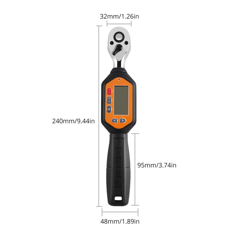 eSYNiC 3/8 inch Heavy Duty Digital LED Torque Wrench Range From 1.3 To 44.25 ft-lbs