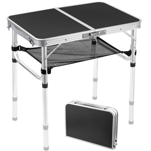 Table pliable de camping BBQ pique-nique avec filet de rangement Léger portable