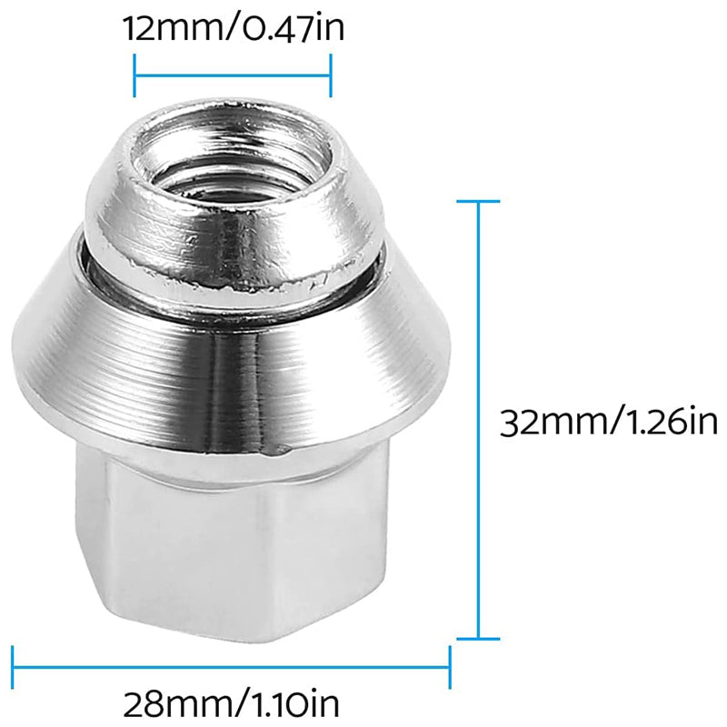 eSynic Professional 16 Pcs Hex Wheel Nuts M12x1.5 Set for Ford