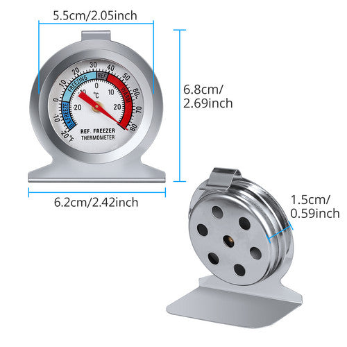 eSynic 4PACK Refrigerator Freezer Thermometer Large Dial Temperature Gauge for Cooking