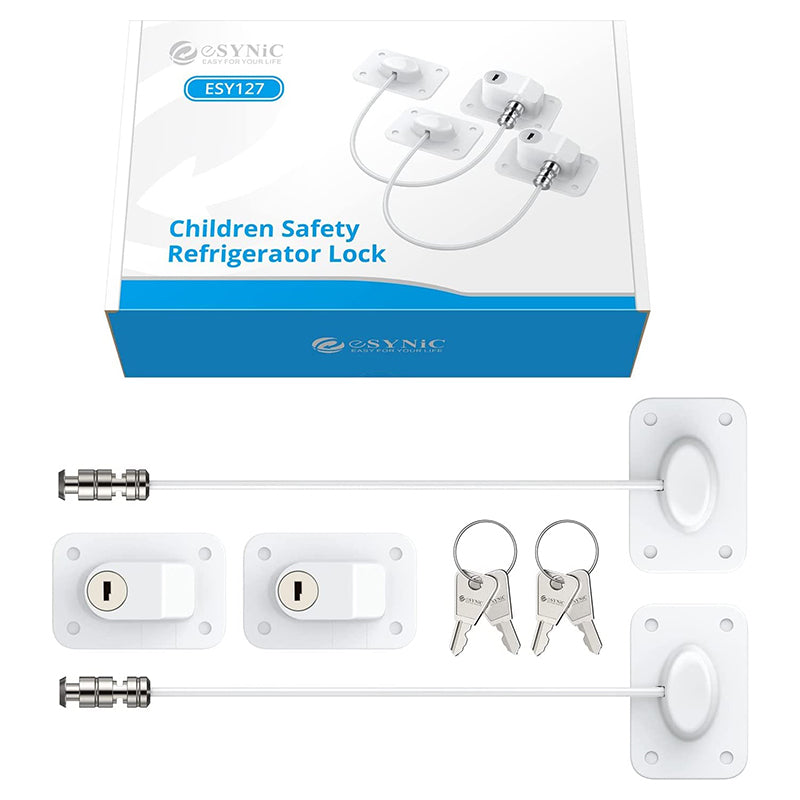 eSynic 2PCS Children Safety Refrigerator Lock Fridge Locks