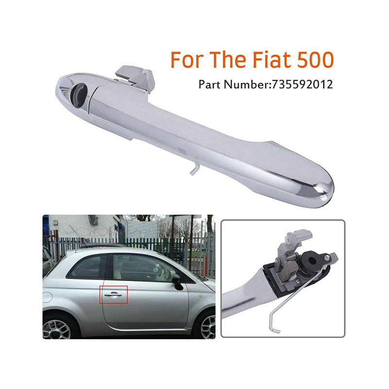 eSynic Chrome Right Handle Fits for Fiat 500