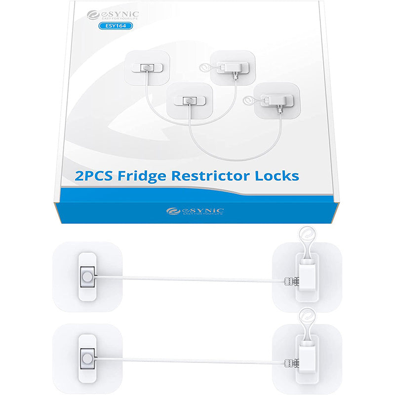 eSynic 2Pcs Popular Refrigerator Locks Strong Magnetic Self Adhesive Fridge Locks