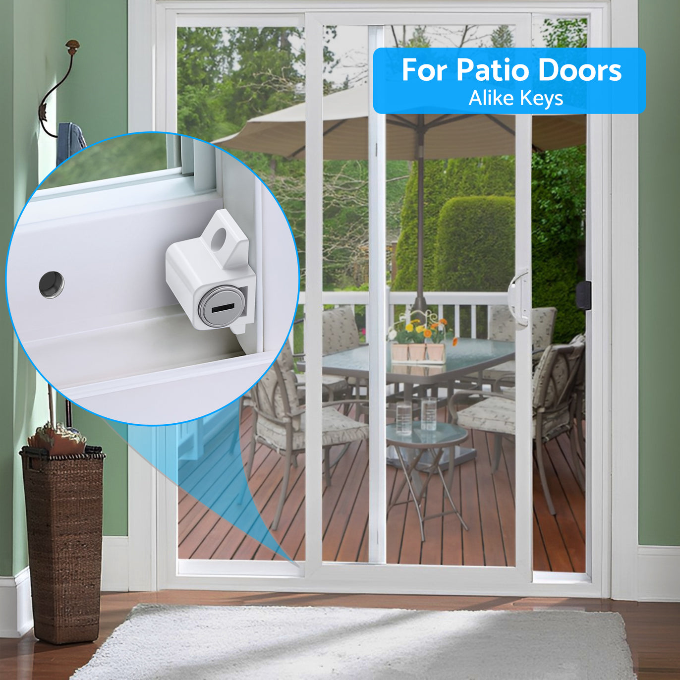 eSynic 2Pcs Sliding Patio Lock Sliding Patio Door Catches Set Security Lock