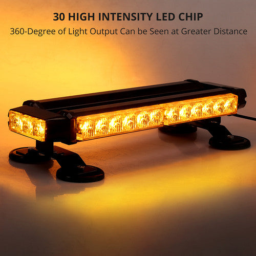 30 LED Emergency Car Beacon Strobe Amber Light Flashing Warning Lamp 12/24V