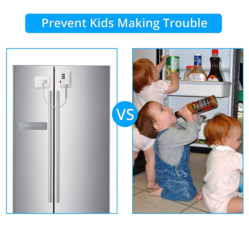 Refrigerator Locks,eSynic Popular 4pcs Fridge Lock Refrigerator Locks Children Safety Fridge Restrictor No Drilll Freezer Locks Cupboard Cabinet