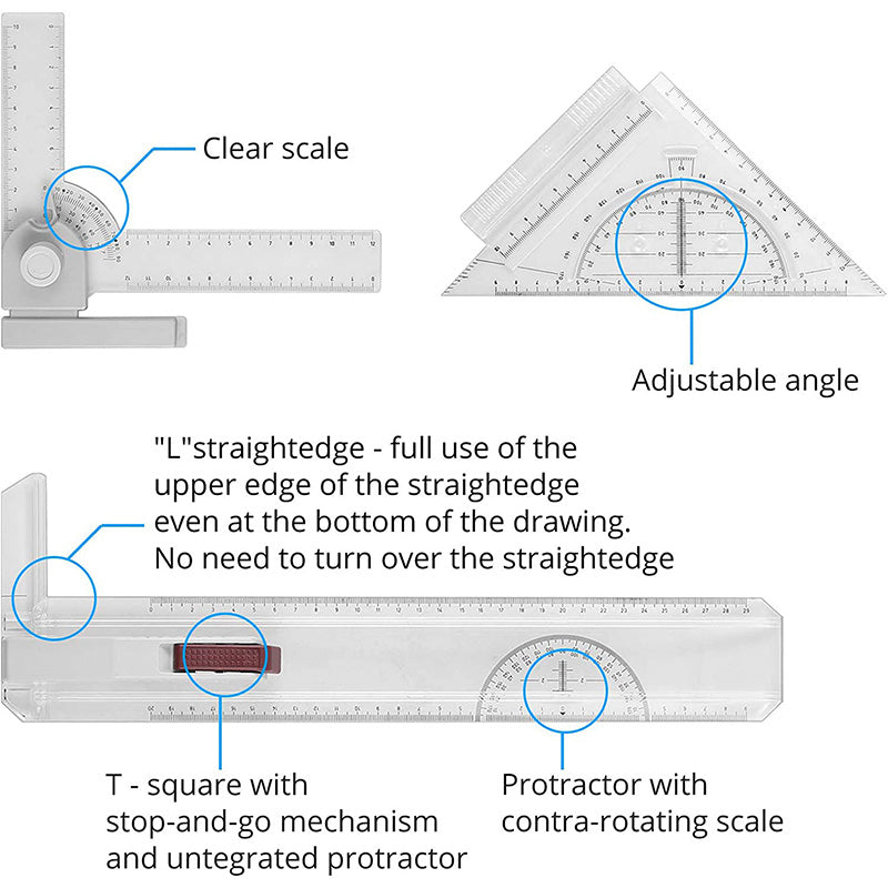 eSynic A4 Multifunction Drafting Table Adjustable Measuring System