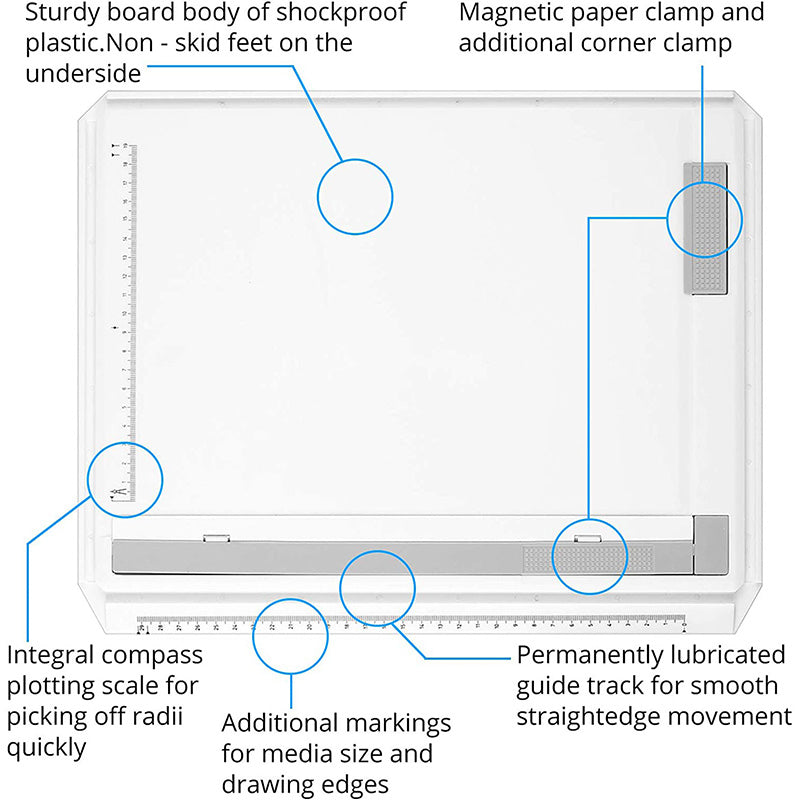 eSynic A4 Multifunction Drafting Table Adjustable Measuring System