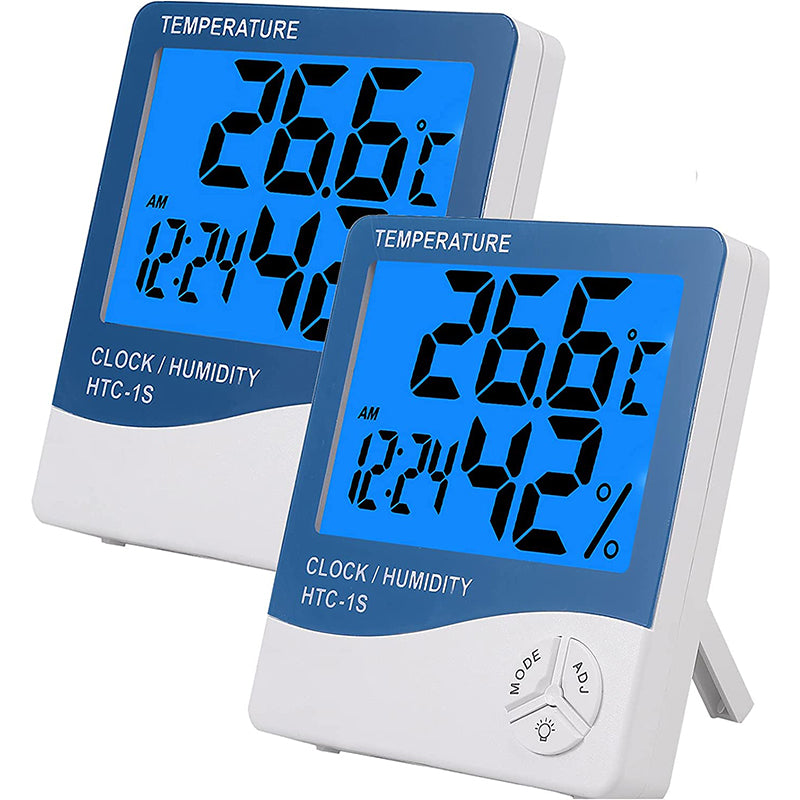 eSynic 2PCS Backlight Hygrometers Meter Indoor Digital Hygrometer