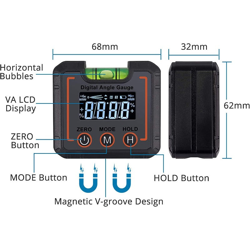 eSynic Waterproof Digital Angle Gauge Level Box