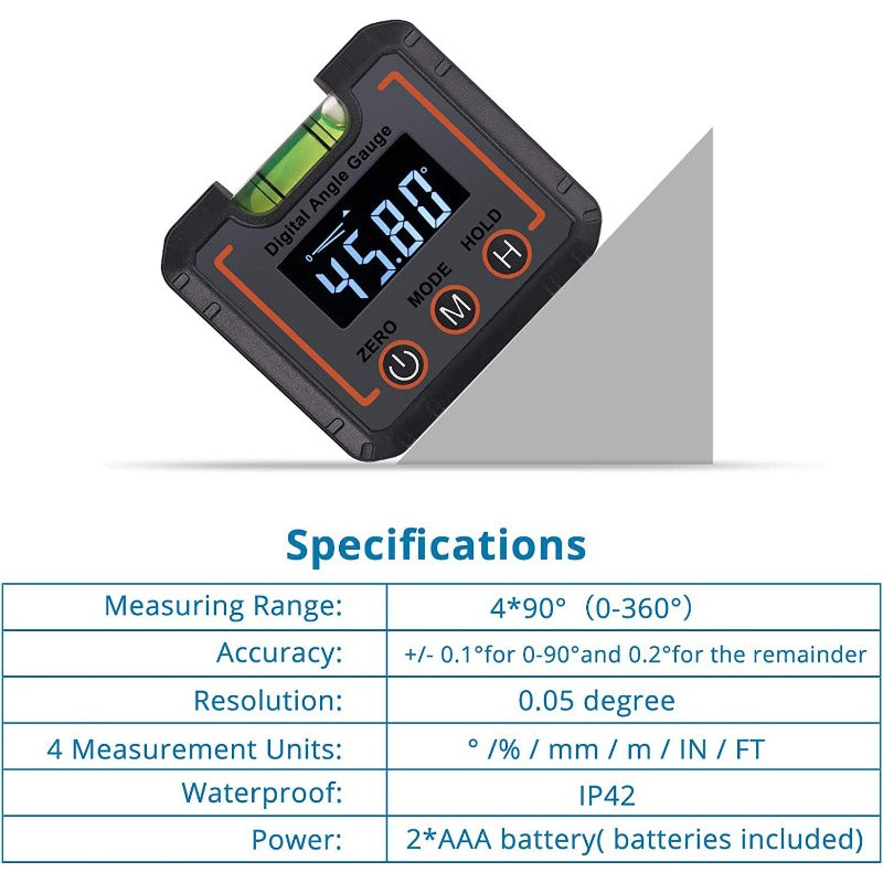 eSynic Waterproof Digital Angle Gauge Level Box