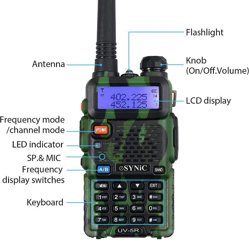 eSynic UV-5R Dual Band VHF/UHF Walkie Talkie