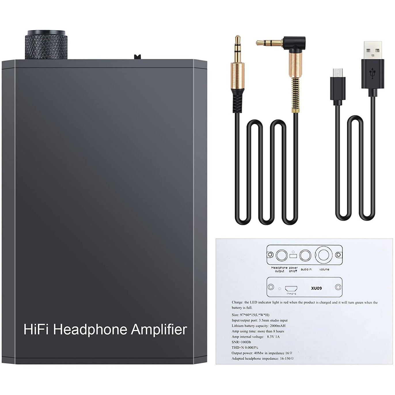 eSynic Rechargeable HiFi Headphone Amplifier Portable 3.5mm