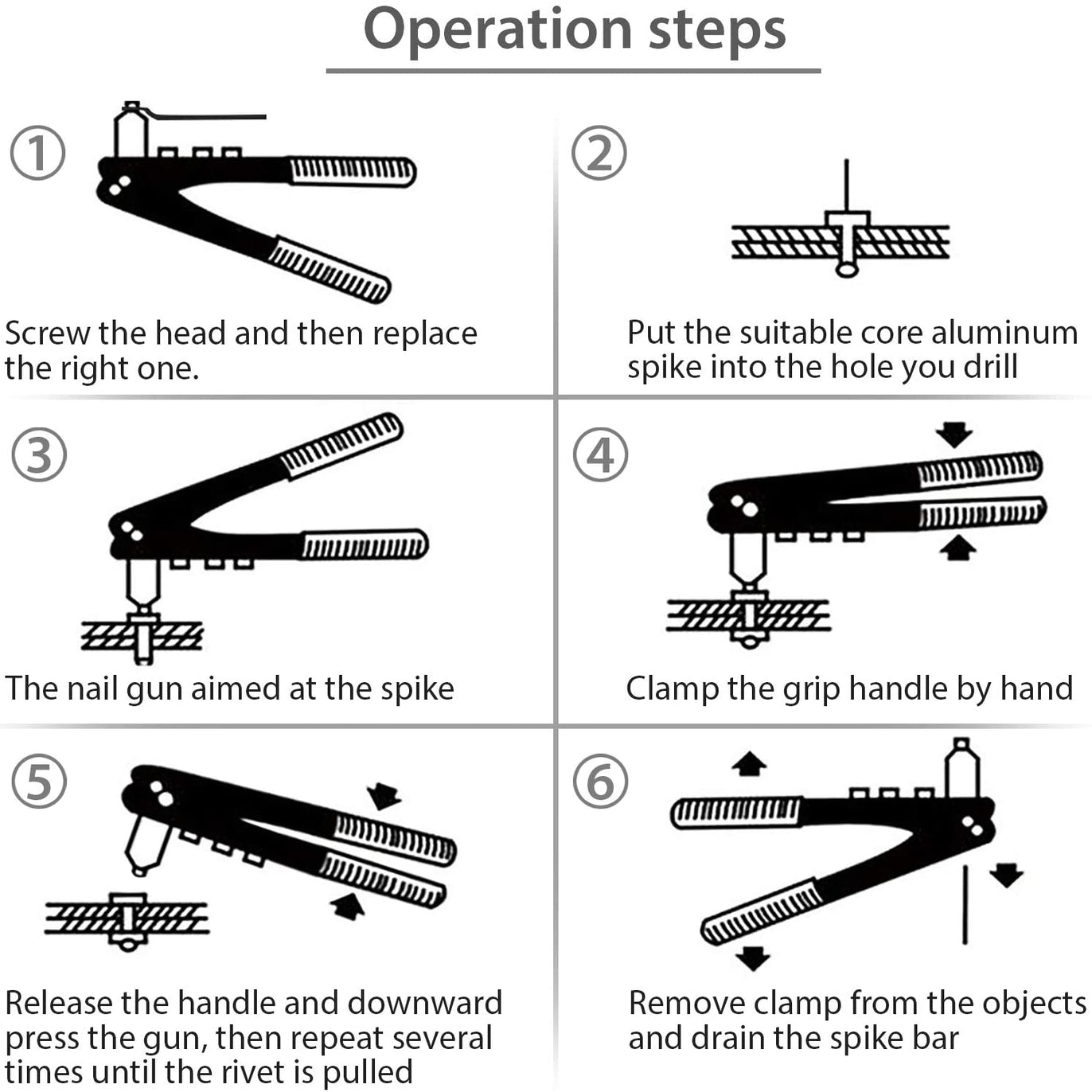 eSynic Popular Rivet Gun Hand Riveter Gun Kits