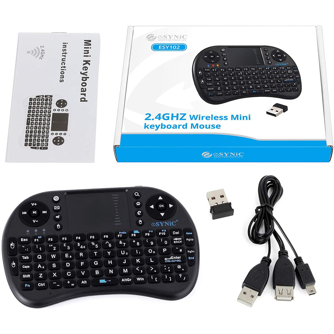 eSynic Mini Wireless Keyboard 2.4G XBMC Keyboard