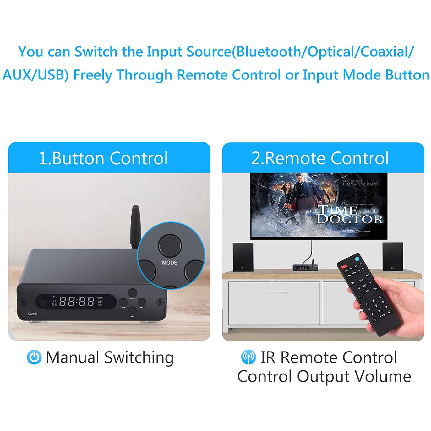 eSynic Bluetooth 5.0 Receiver Stereo Audio Amplifier