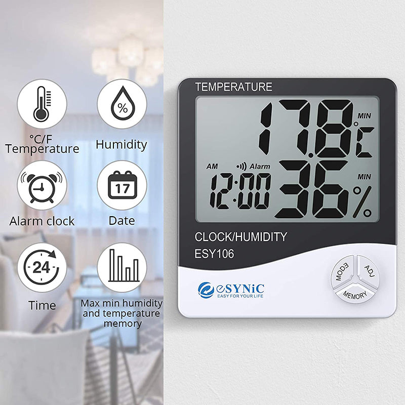 eSynic Popular 1Pcs Indoor Digital Thermometer Hygrometer