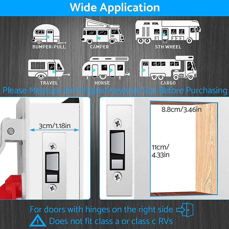 eSynic Zinc Alloy RV Door Locks - White