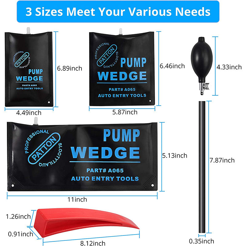 eSynic 3pcs Air Wedge Pump Wedge with Plastic Wedge