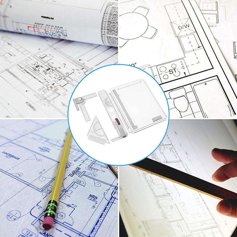 eSynic A4 Multifunction Drafting Table Adjustable Measuring System