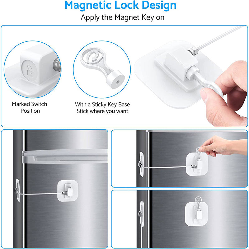 eSynic 2Pcs Fridge Lock Popular Refrigerator Lock Fridge Locks for Adults  Strong Adhesive Refrigerator Lock for Kids Child Safety Fridge Child Locks