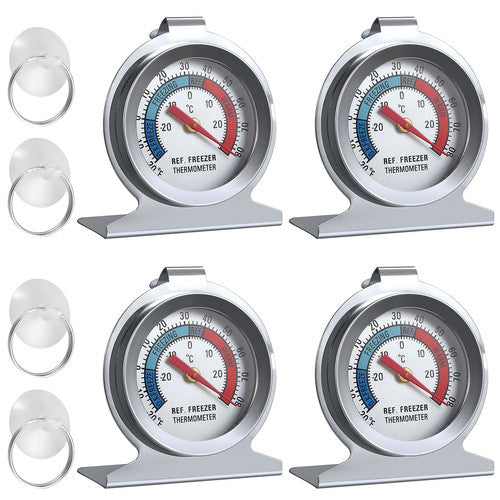 eSynic 4PACK Refrigerator Freezer Thermometer Large Dial Temperature Gauge for Cooking