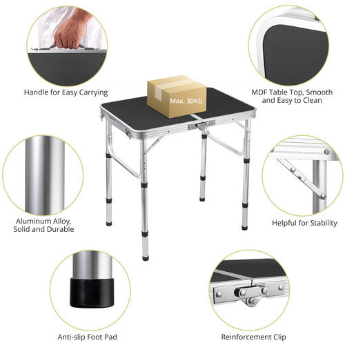 Table pliable de camping BBQ pique-nique avec filet de rangement Léger portable