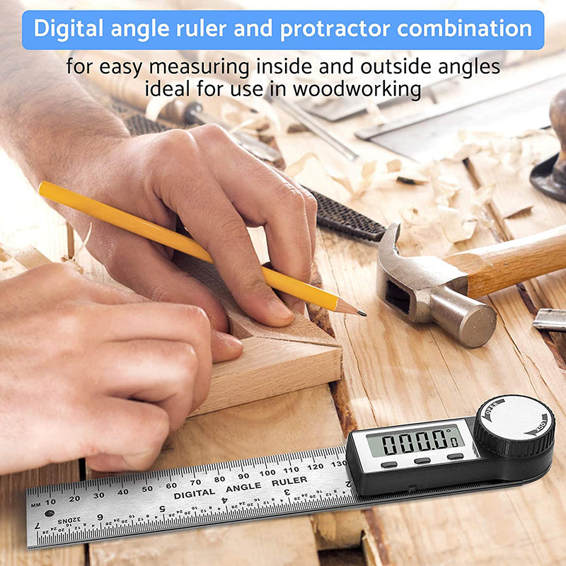 eSynic Digital Protractor 8 Inch/200mm Stainless Steel Electronic Angle Finder Ruler