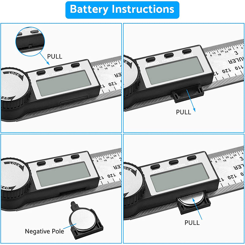 eSynic Digital Protractor 8 Inch/200mm Stainless Steel Electronic Angle Finder Ruler